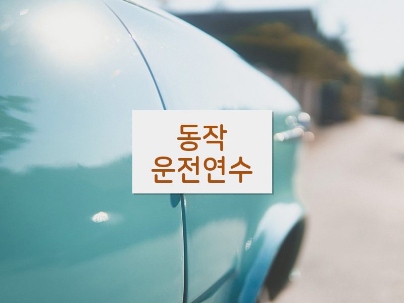 동작운전연수 후기