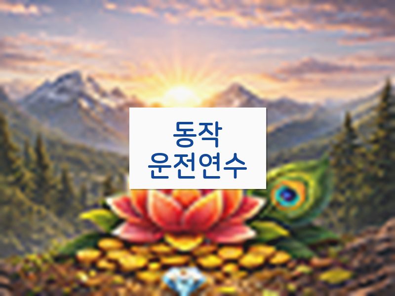 동작운전연수 후기