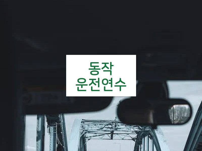 동작운전연수 후기