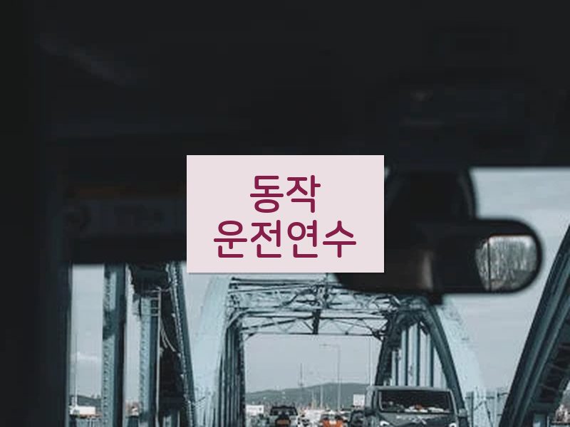 동작운전연수 후기
