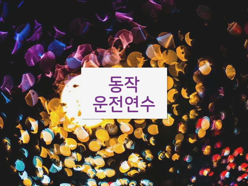 동작운전연수 후기