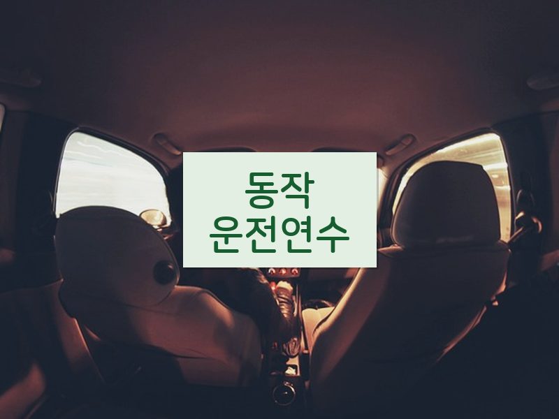 동작운전연수 후기