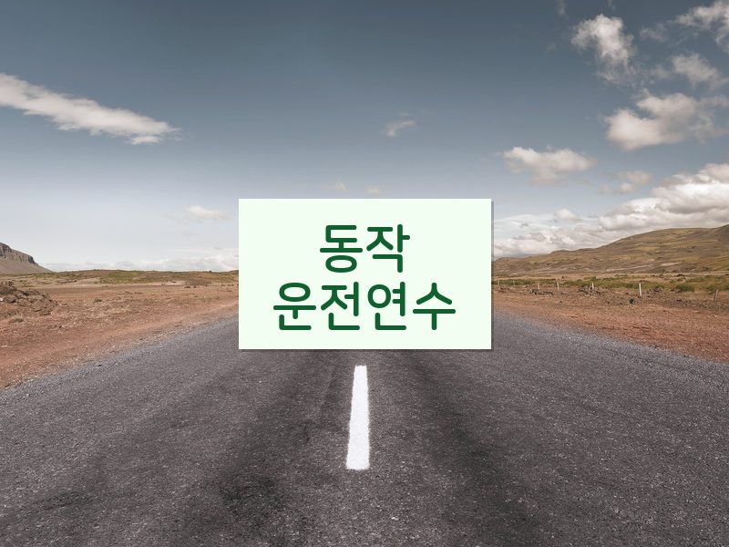 동작운전연수 후기