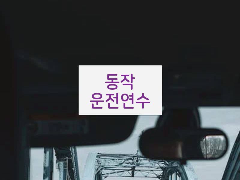 동작운전연수 후기