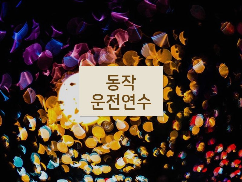 동작운전연수 후기